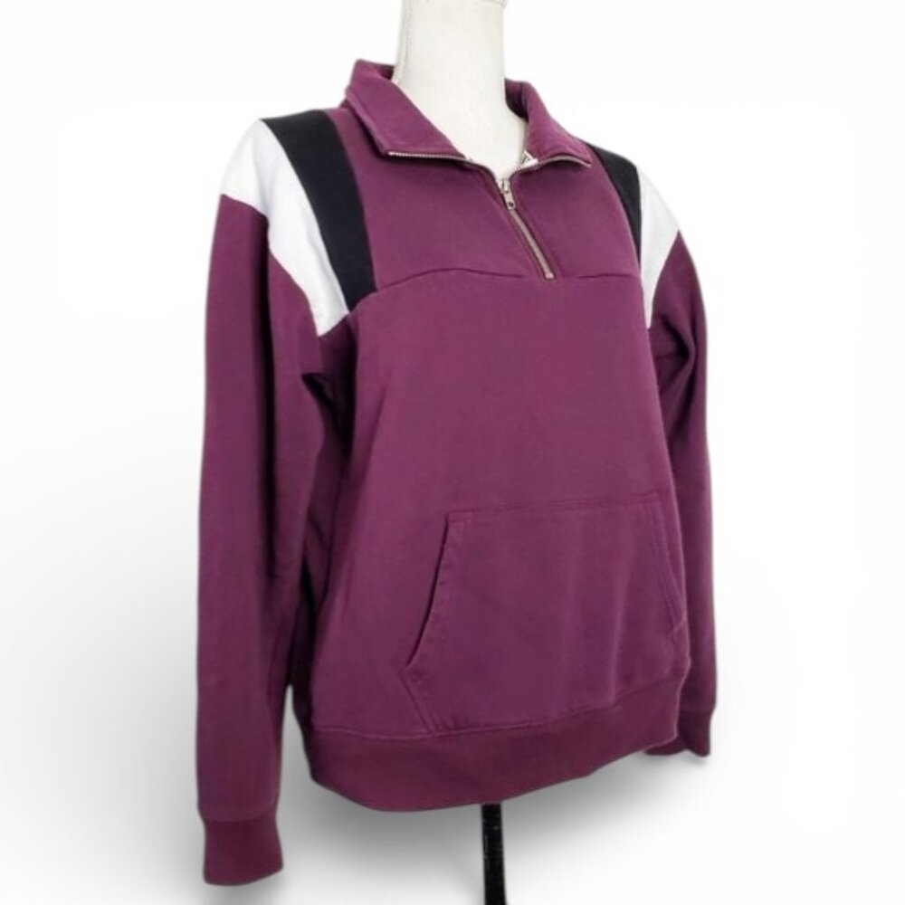 Pink Victoria's Secret Tri Tone Pullover Sweater Women Grape Purple Retro S